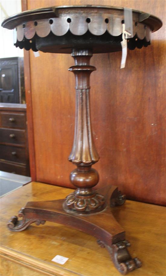 Victorian circular rosewood jardiniere table (a.f)